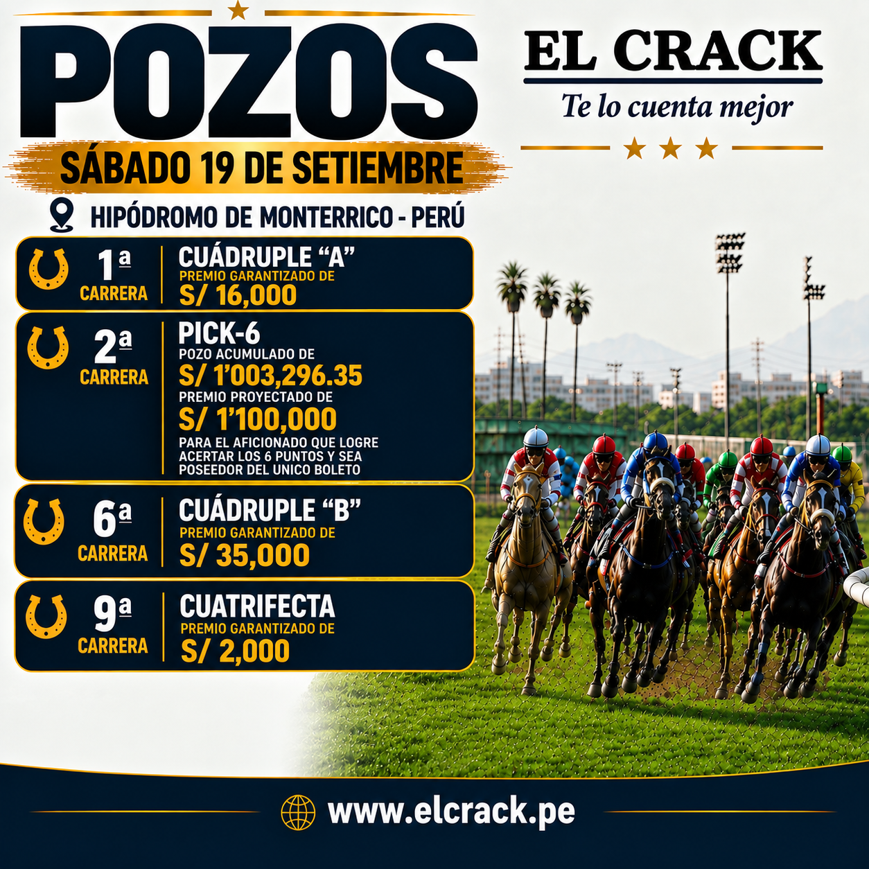 Flyer de pozos de Sábado 19 Setiembre